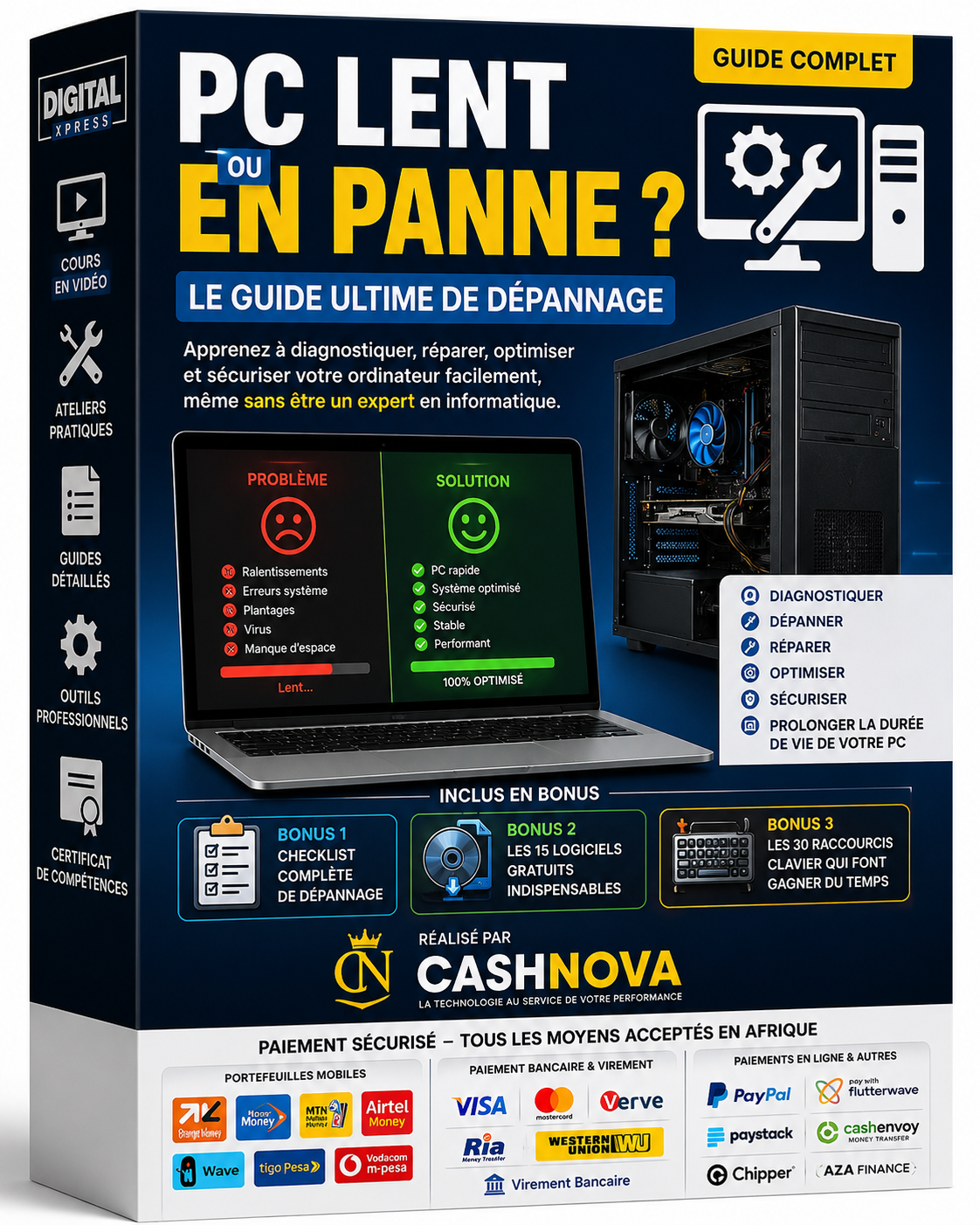 Couverture de l'ebook PC Lent ou en Panne ? Le Guide Ultime de Dépannage
